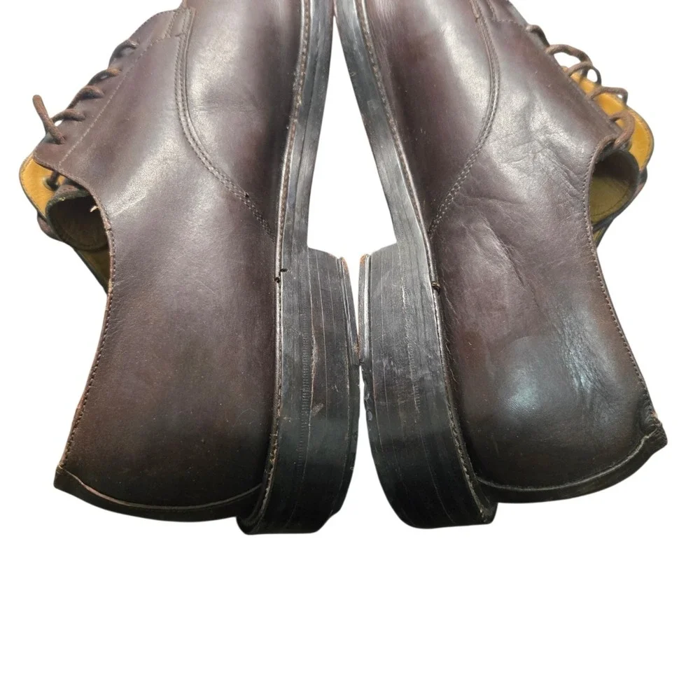 John Wood Shoemaker Mens Sz 13 Brown Norwegian Split Toe Dress Shoes COUSU